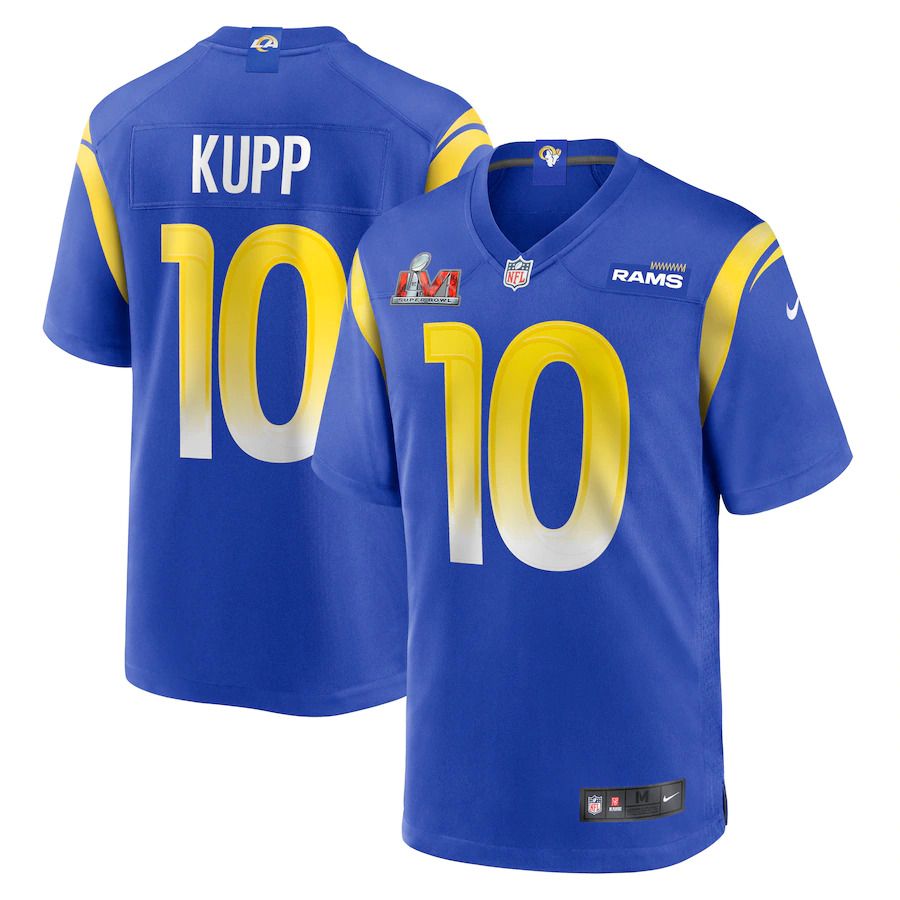 Men Los Angeles Rams #10 Cooper Kupp Nike Royal Super Bowl LVI Game Patch NFL Jersey->youth nfl jersey->Youth Jersey
